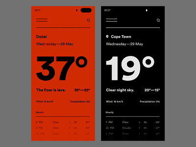 Daily UI #37 // Weather — 1 app app design clean ui daily ui interface design layout minimal mobile app product design typography ui userinterface weather weather app