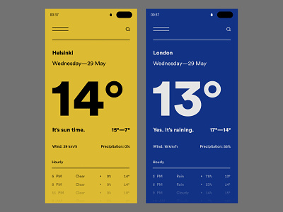 Dribbble Daily UI #37 // Weather — 2 app app design clean ui daily ui interface design layout minimal mobile app product design typography ui userinterface weather weather app