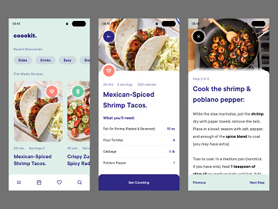 Daily UI #40 // Recipe app app design clean ui cooking daily ui design food app layout design light ui minimal mobile app product design recipe app typography ui user interface