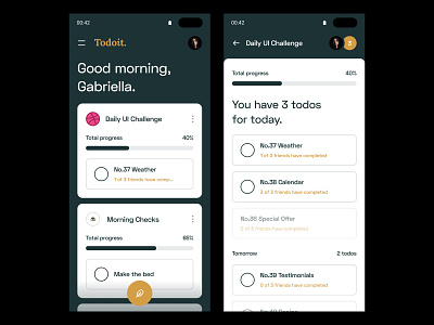 Daily UI #42 // Todo List card ui clean ui daily ui design minimal mobile app todo app todo list typography ui