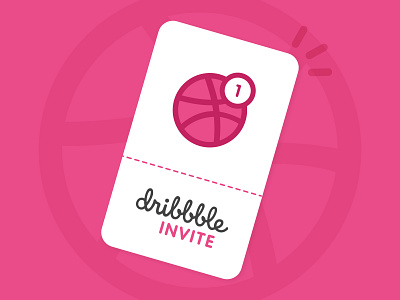 Dribbbble invite design digital dribbbble graphicdesign icon illustration invitation invite invite design pink ticket