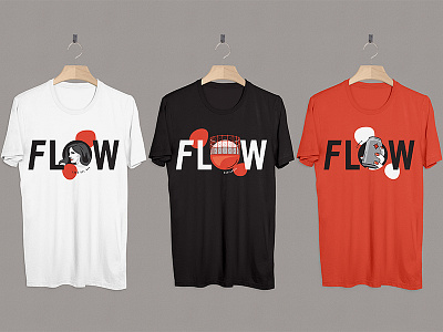 Flow Festival Custom T-Shirt Set black brand festival finland flow helsinki illustration music red suvilahti white