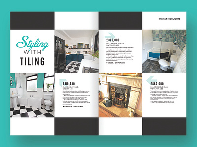 Magazine feature - tiled floors bw decorating dps editorial editorial design editorial layout feature layout layout design magazine magazine design tiles