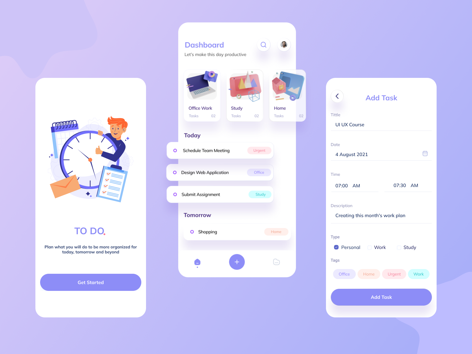 TO DO APP UI by Sahi on Dribbble