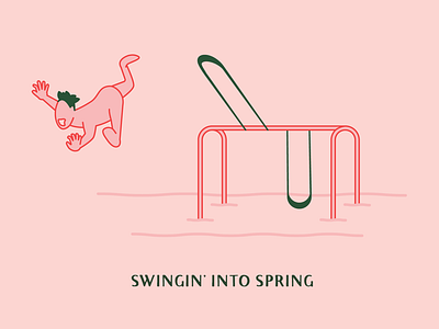 Swingin’ Into Spring design doodle illustration park spring swing