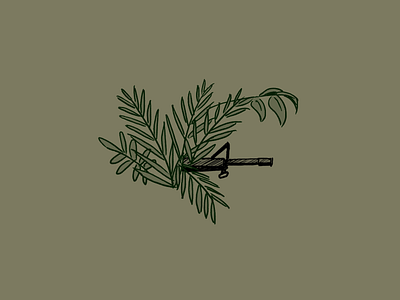in the bush bush green gun illustration jungle m16 machine gun palm plant platoon rainforest spot illustration stealth vietnam war