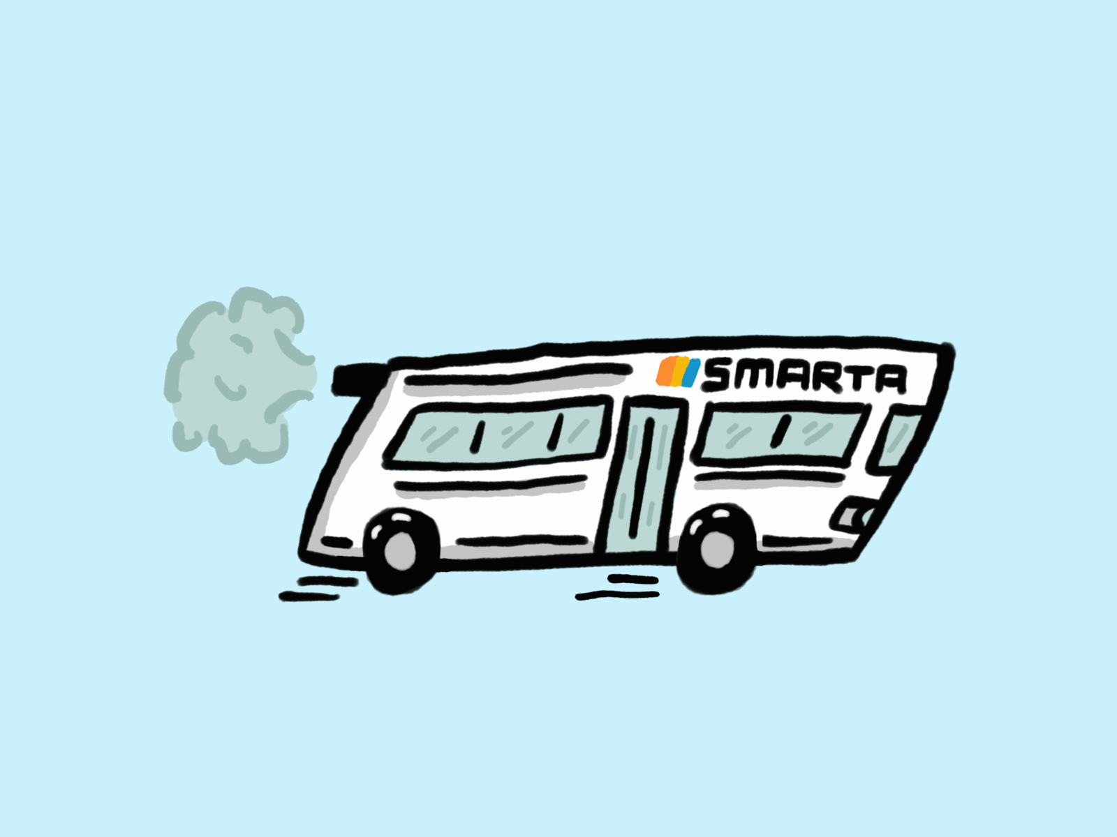 SMARTA animation atlanta bus cartoon illustration loop loop animation marta procreate transit wheels