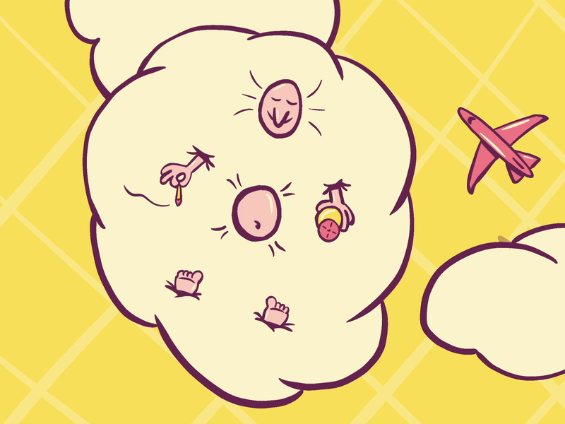 Floatin' aftereffects airplane animation chillin clouds design doodle drink floating joint procreate wiggle