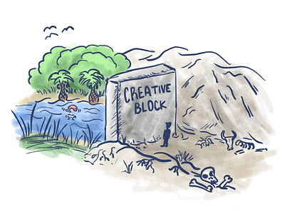 Creative Block cartoon creative block design doodle editorial illustration graphic design illustration procreate