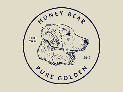 Honey Crest badge coin crest crest logo currency design dog dog illustration golden retriever illustration illustrator seal sketch stamp truegrit vector