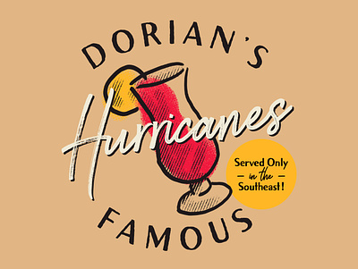 Dorian's Famous Hurricanes branding cocktail dorian hurricane hurricane dorian restaurant vintage