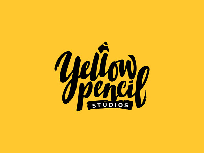 Yellow Pencil Studios Logo branding design illustration logo pencils typography