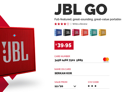 Daily UI #002 Checkout 002 card checkout credit dailyui go jbl page payment product red web