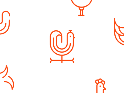 Rooster icon illustration line art mark rooster weather vane