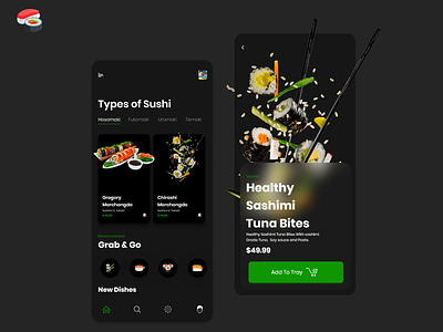 Sushi App UI UX app design sushi app design ui ux