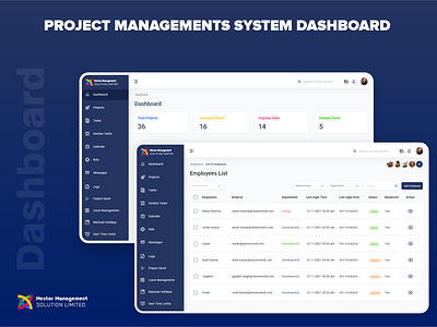 Project Managements System Dashboard pms project managements system