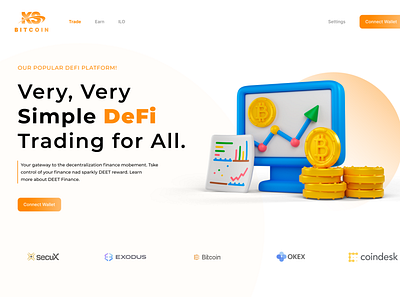 UI bitcoin graphics designing landing page logo ui