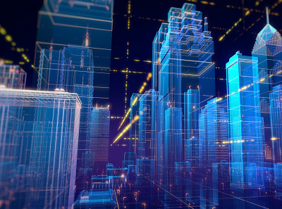 Data city 3d city bilderish cinema4d data grid particles x ray