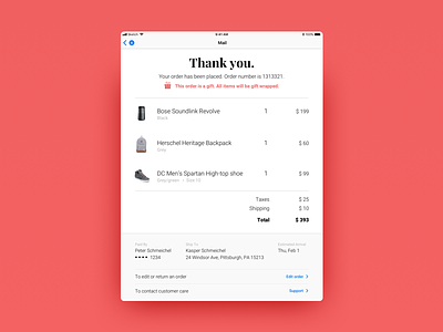 Email Receipt daily ui e commerce email receipt online purchases ui ux
