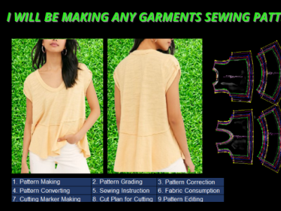 Garments Sewing Pattern cad graphic design pattern pattern maker sewing pattern