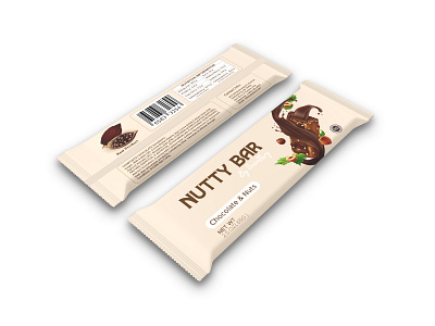 Chocolate Bar Packaging Design candy bar children food chocolate bar chocolate packaging design food packaging design illustration minimalist nutty bar packaging design sweet tasty wrapper