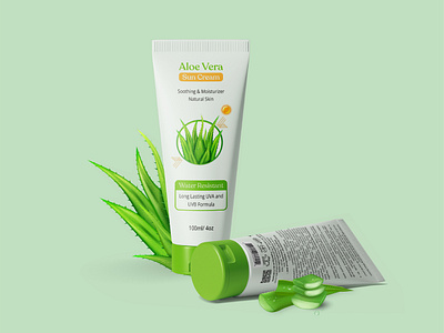 Aloe Vera Sun Cream label design