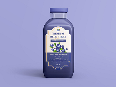 Premium Blueberry Juice Label Design