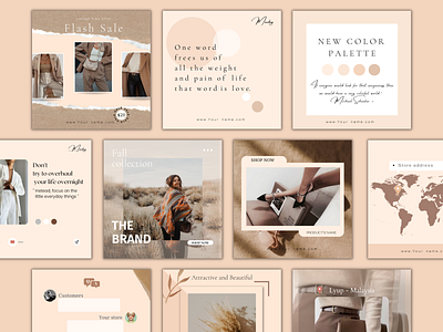 Boho Instagram Templates Social Media