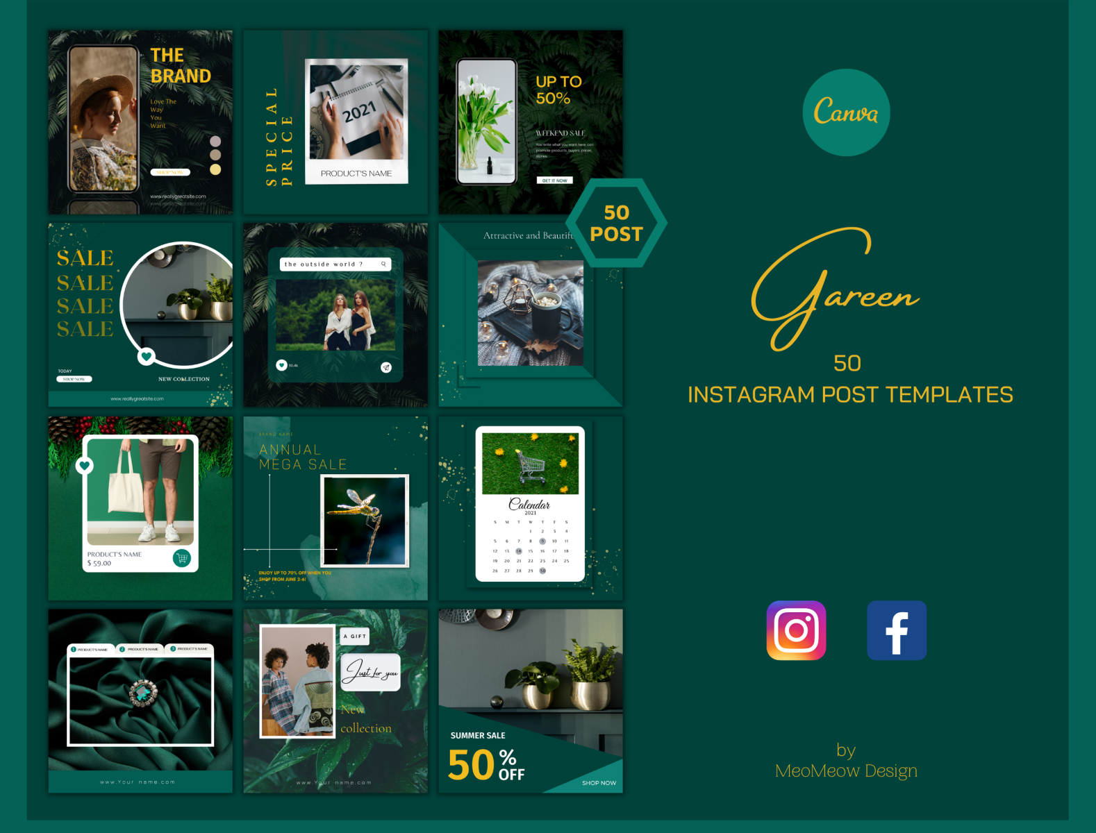 Green instagram templates canva by PhamHiep.ds on Dribbble
