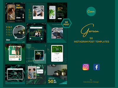 Green instagram templates canva