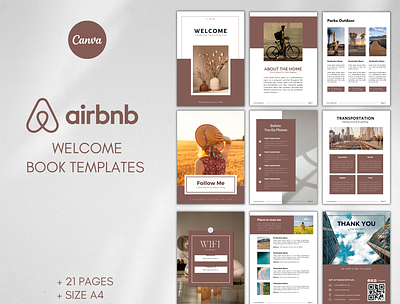 Welcome Book Airbnb book airbnb book business books branding book checklist template cover templates digital course template e book elegant workbook engagement post guidebook minimalist workbook planner template reading templates book welcome book workbook template