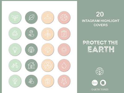 Earth Icons Instagram Highlight 3d animation branding composition design earth icons engagement post graphic design hand drawn highlight icon icon nature illustration instagram highlight instagram highlight cover logo motion graphics protect the earth save the planet ui