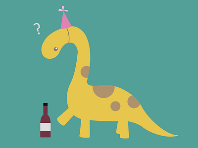 Dino 21 art birthday design dinosaur illustration wine