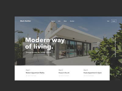 Real Estate Homepage Header Concept