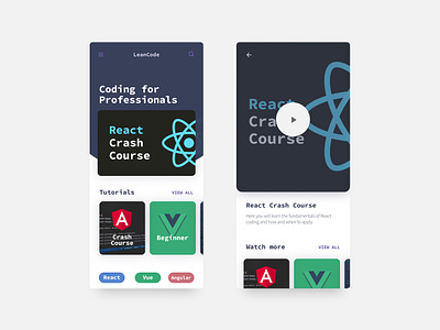 Code Learning WebApp app app design appdesign clean code concept design development flat logo product design productdesign ui ux uxui web website