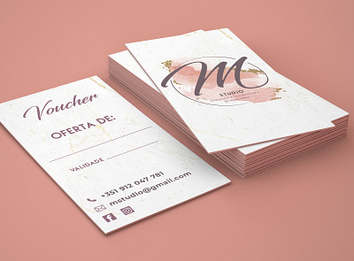 M Studio Cosmetic by Márcia Pereira Business Cards branding business business card bussines card communication design graphic logo mockup typography