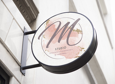 M Studio Cosmetic by Márcia Pereira Sign branding communication design graphic logo mockup sign store typography