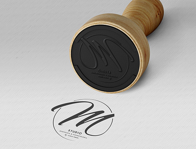 M Studio Cosmetic by Márcia Pereira Stamp branding communication design graphic logo mockup stamp typography