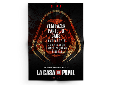 Key Visual for Netflix series La Casa de Papel Invite communication design graphic invite la casa de papel mockup money heist netflix typography
