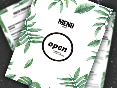 Open Brasserie Mediterranean Menu Design design graphic design menu design