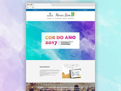 Morarbem Contest Cor do Ano Blog Website Banner Eucatex banner color colour communication design desktop graphic mockup responsive typography ui ux web website wireframe