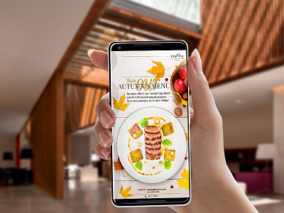 Inspira Hotel Autumns Campaign for mobile autumn campaign communication design flyer graphic illustration mockup restaurant typography ui vector