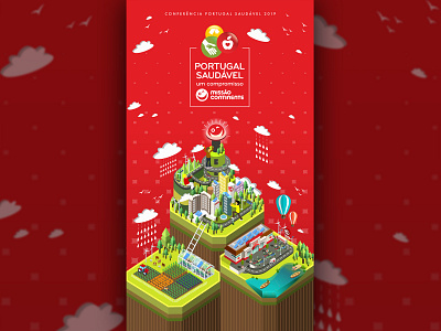 Poster of Isometric Illustration for Continente Vertical