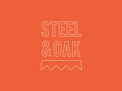 Steel & Oak Outline bottlecap branding logo outline
