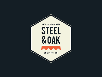 Steel & Oak Badge badge branding brewery logo mission new westminster