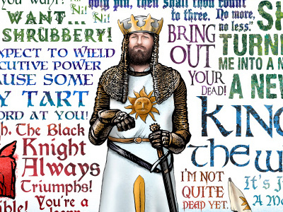 King Of The Who? art chet phillips humor illustration monty python