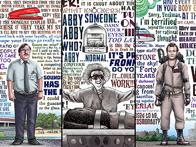 Ghosts,Monsters and Flair chet phillips ghostbusters illustration office space typography young frankenstein