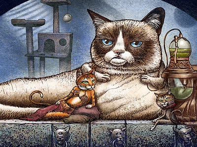 Grumpy The Hutt cat chet phillips chetart jabba the hutt star wars