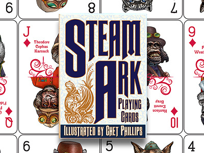 Steam Ark Playing Cards animal bird cat monkey playing cards steampunk victorian