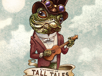 ChetArt Banner Balderdash art banner chet phillips design frog illustration typography ukulele victorian
